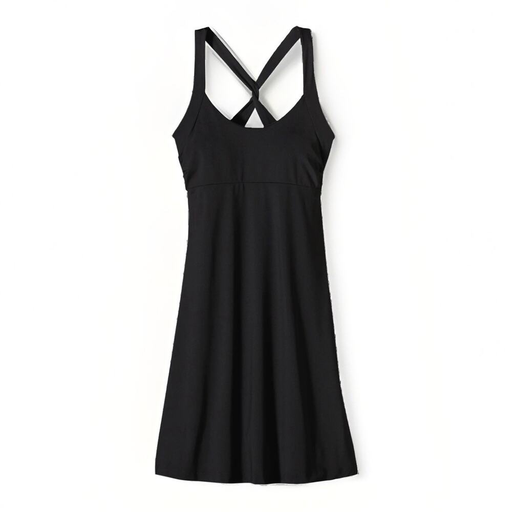 Patagonia Morning Glory Dress Size Lg Black Active Athleisure Shelf Bra Travel